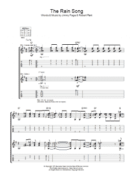 page one of The Rain Song (Guitar Tab)
