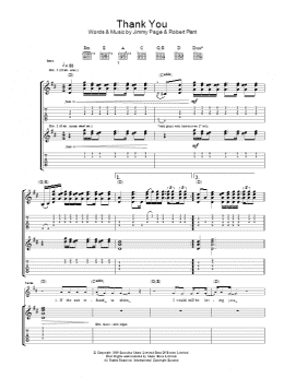 page one of Thank You (Guitar Tab)