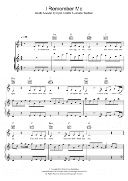 page one of I Remember Me (Piano, Vocal & Guitar Chords)