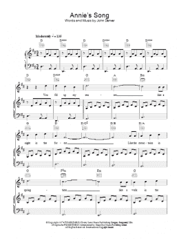 page one of Annie's Song (Piano, Vocal & Guitar Chords)