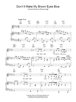 page one of Don't It Make My Brown Eyes Blue (Piano, Vocal & Guitar Chords)