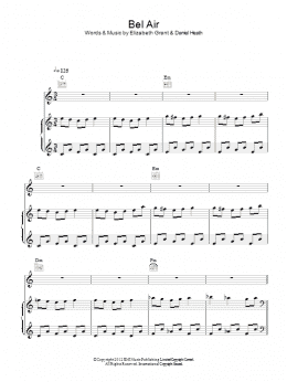 page one of Bel Air (Piano, Vocal & Guitar Chords)
