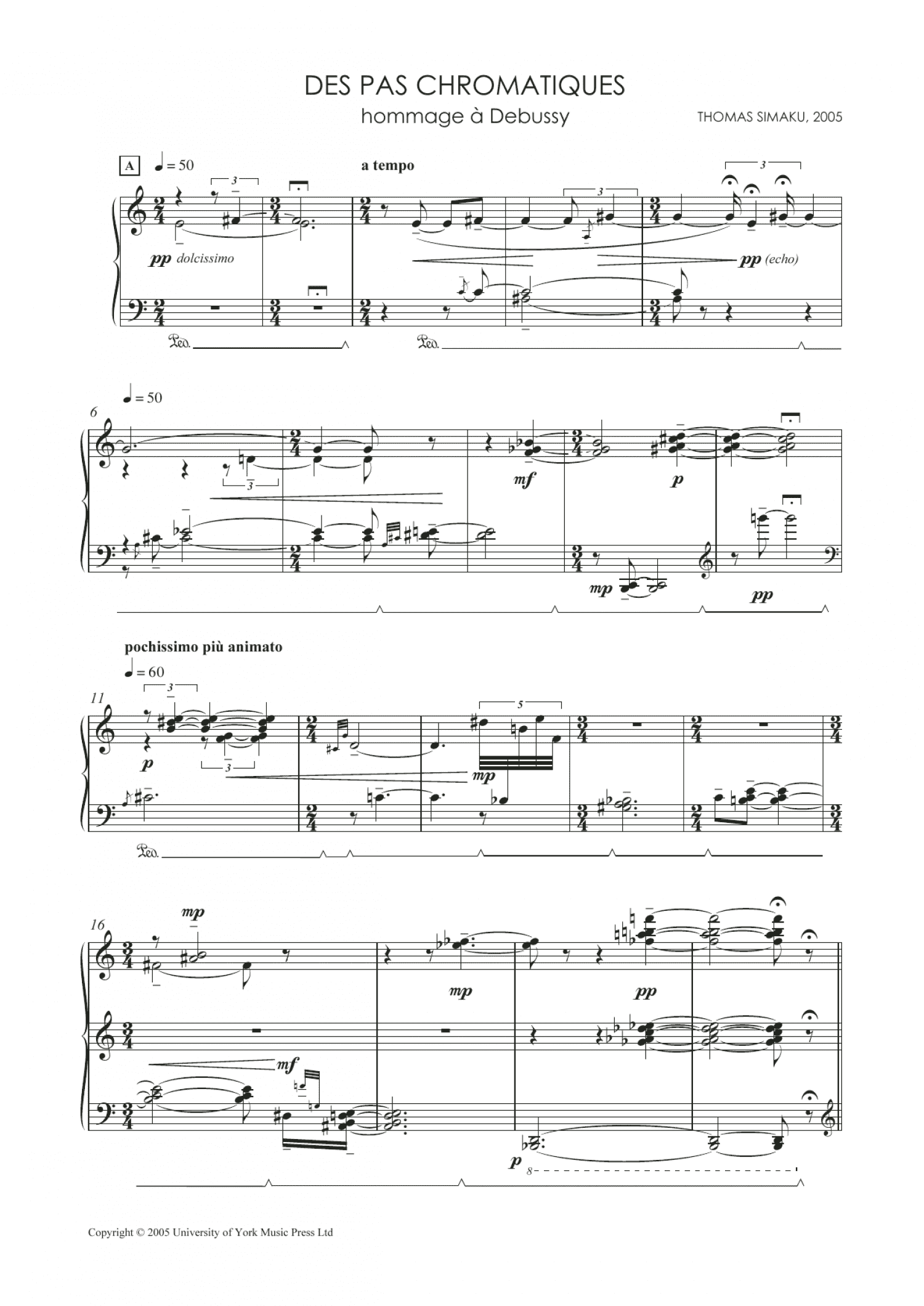 Des Pas Chromatiques - Hommage A Debussy (Piano Solo)