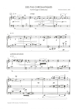 page one of Des Pas Chromatiques - Hommage A Debussy (Piano Solo)