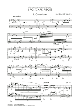 page one of Six Postcard Pieces (Piano Solo)