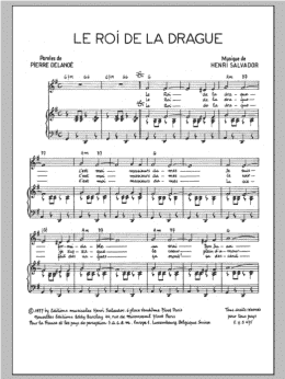 page one of Roi De La Drague (Piano & Vocal)