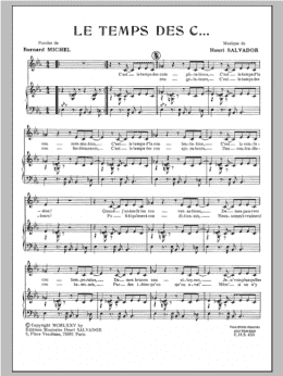 page one of Temps Des C (Piano & Vocal)