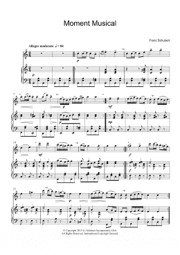 page one of Moment Musical (Flute Solo)