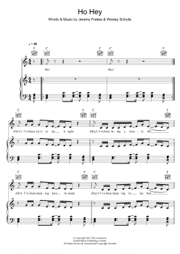 page one of Ho Hey (Piano, Vocal & Guitar Chords (Right-Hand Melody))