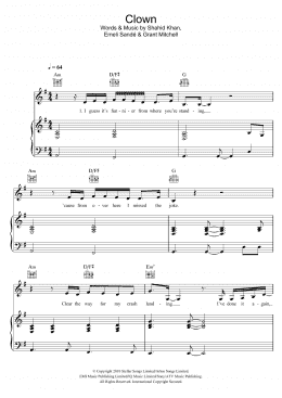 page one of Clown (Piano, Vocal & Guitar Chords)