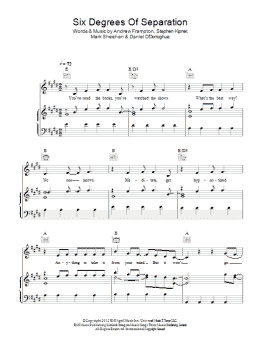 page one of Six Degrees Of Separation (Piano, Vocal & Guitar Chords)