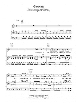 page one of Glowing (Piano, Vocal & Guitar Chords)