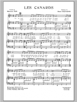 page one of Canards (Piano & Vocal)