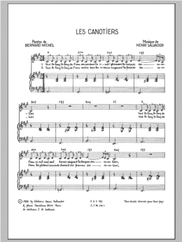 page one of Canotiers (Piano & Vocal)