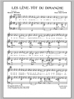 page one of Leve Tot Du Dimanche (Les) (Piano & Vocal)