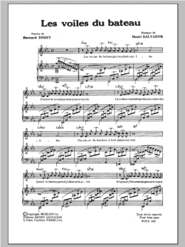 page one of Voiles Du Bateau (Piano & Vocal)