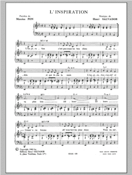 page one of Inspiration (Piano & Vocal)