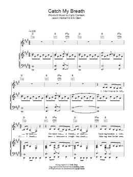 page one of Catch My Breath (Piano, Vocal & Guitar Chords)