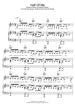 page one of Half Of Me (Piano, Vocal & Guitar Chords)