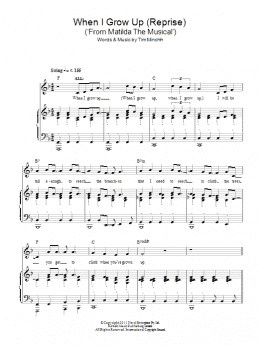 page one of When I Grow Up (Reprise) (from Matilda The Musical) (Piano & Vocal)