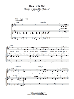 page one of This Little Girl (from Matilda The Musical) (Piano & Vocal)