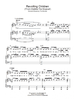 page one of Revolting Children (from Matilda The Musical) (Piano & Vocal)