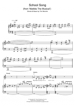 page one of School Song (from Matilda The Musical) (Piano & Vocal)