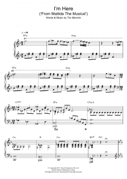 page one of I'm Here (from Matilda The Musical) (Piano & Vocal)