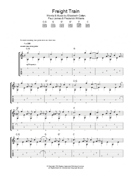 page one of Freight Train (Guitar Tab)