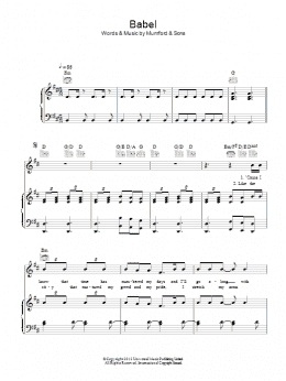 page one of Babel (Piano, Vocal & Guitar Chords)