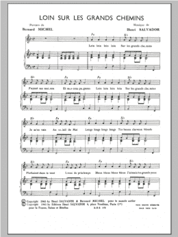 page one of Sur Les Grands Chemins (Piano & Vocal)