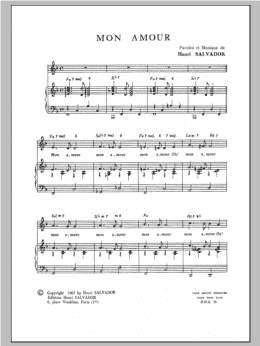page one of Mon Amour (Piano & Vocal)