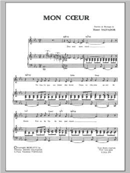 page one of Mon Coeur (Piano & Vocal)