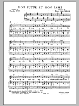 page one of Mon Futur Et Mon Passe (Piano & Vocal)