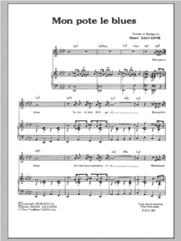 page one of Mon Pote Le Blues (Piano & Vocal)