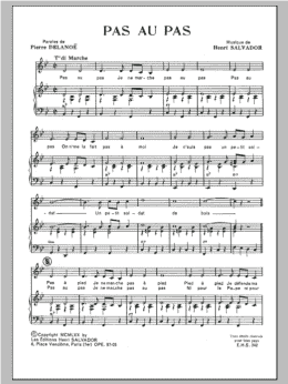 page one of Pas Au Pas (Piano & Vocal)