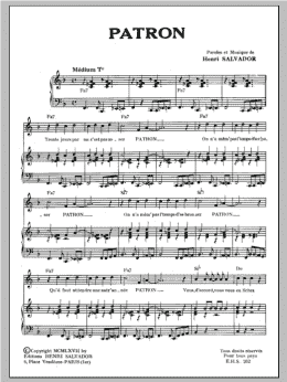 page one of Patron (Piano & Vocal)