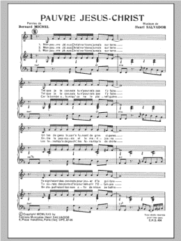 page one of Pauvre Jesus Christ (Piano & Vocal)