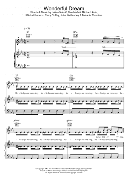 page one of Wonderful Dream (Holidays Are Coming) (Piano, Vocal & Guitar Chords)
