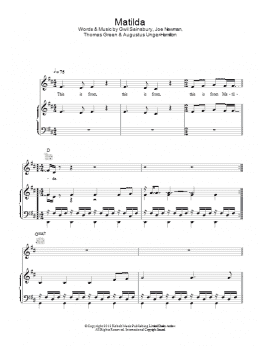 page one of Matilda (Piano, Vocal & Guitar Chords)