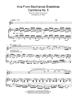 page one of Aria From Bachianas Brasileiras Cantilena No. 5 (Piano & Vocal)
