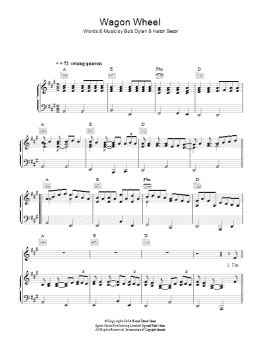 page one of Wagon Wheel (Piano, Vocal & Guitar Chords)