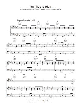 page one of The Tide Is High (Piano, Vocal & Guitar Chords)