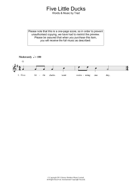 page one of Five Little Ducks (Lead Sheet / Fake Book)