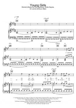 page one of Young Girls (Piano, Vocal & Guitar Chords)