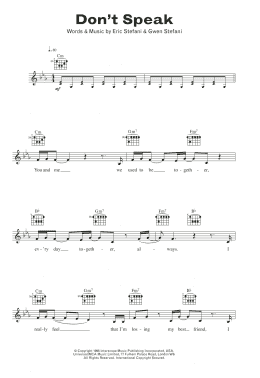 page one of Don't Speak (Lead Sheet / Fake Book)