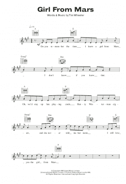 page one of Girl From Mars (Lead Sheet / Fake Book)