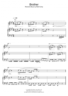 page one of Brother (Piano, Vocal & Guitar Chords)