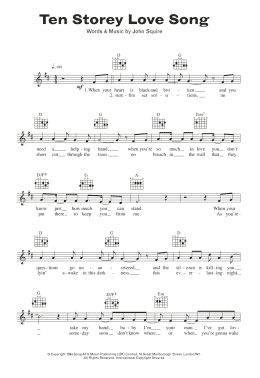 page one of Ten Storey Love Song (Lead Sheet / Fake Book)