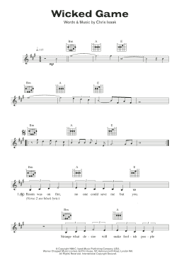 page one of Wicked Game (Lead Sheet / Fake Book)